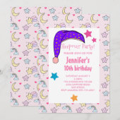 Paarse nachtelijke slaappover in Pet Kaart (Voorkant / Achterkant)