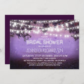 paarse Nachtlampjes Bruids Douche Uitnodigingen (Voorkant / Achterkant)