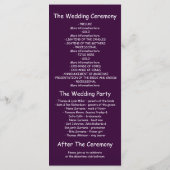 paarse nachtlichten bruiloft programma grillige ka programmakaart (Achterkant)