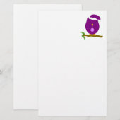 Paarse Nachtuil Ontwerp Briefpapier (Voorkant / Achterkant)