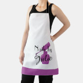 Paarse nagellak gepersonaliseerd wit Schort (Insitu)