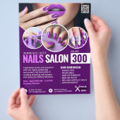 Paarse nagelsalon flyer (Hand)