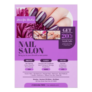 Paarse nagelsalon, make-up artiest - Glossy Perfect Poster