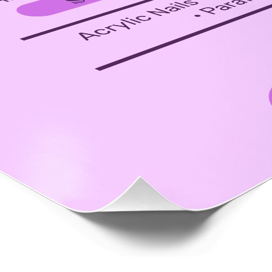 Paarse nagelsalon, make-up artiest - Glossy Perfect Poster (Hoek)