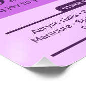 Paarse nagelsalon, make-upkunstenaar Glossy Poster (Hoek)