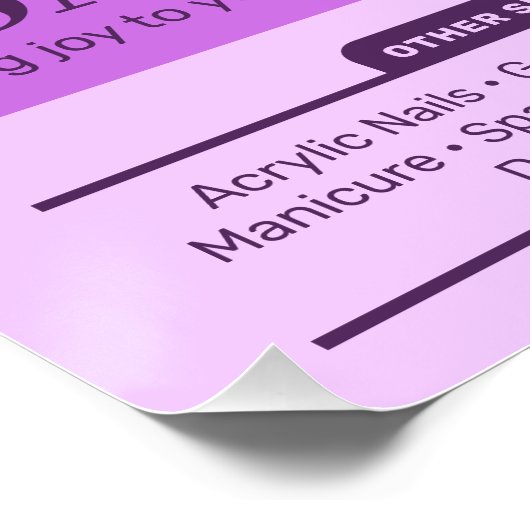 Paarse nagelsalon, make-upkunstenaar Glossy Poster (Hoek)