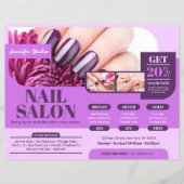 Paarse nagelsalon, make-upkunstenaar (horizontaal) flyer (Voorkant)