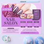 Paarse nagelsalon, make-upkunstenaar (horizontaal) flyer (Enkel)