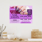 Paarse nagelsalon, make-upkunstenaar (horizontaal) poster (Keuken)