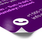 Paarse nagelsalon, schoonheidssalon, glanzend Post Perfect Poster (Hoek)