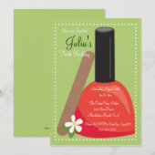 Paarse Nail Poolse Birthday Invite Kaart (Voorkant / Achterkant)