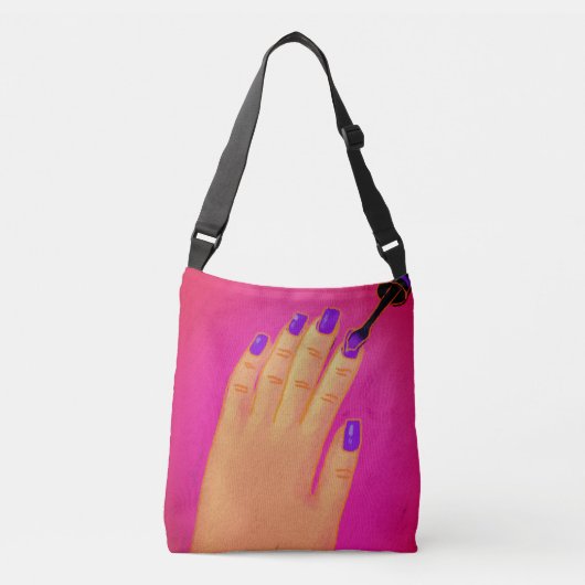 Paarse Nail Tech Canvas tas (Voorkant)