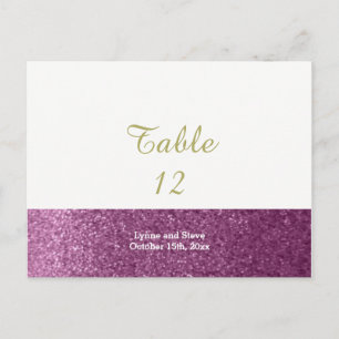 Paarse namaak glitters tafelstoelkaart briefkaart