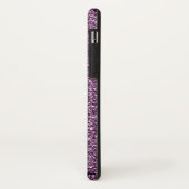 Paarse namaak glitterschittertextuur met een kat Case-Mate iPhone case (Achterkant/links)