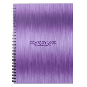 Paarse namaak metalen geborstelde aluminium textuu notitieboek