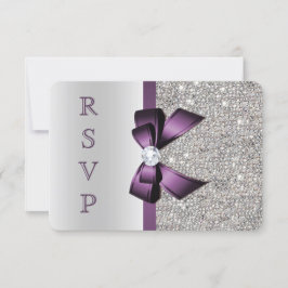 Paarse namaakboog zilveren pailletten diamant RSVP
