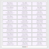 Paarse namen van gasten adres. Bruiloft verzendlab Sticker (Vel)