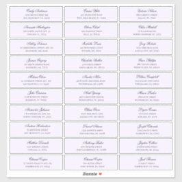 Paarse namen van gasten adres. Bruiloft verzendlab Sticker