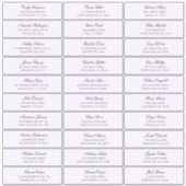 Paarse namen van gasten adres. Bruiloft verzendlab Sticker (Voorkant)