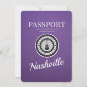 Paarse Nashville Passport Bewaar de datum Save The Date (Voorkant)