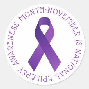 Paarse Nationale Epilepsie Bewustzijn Maand Lint Ronde Sticker