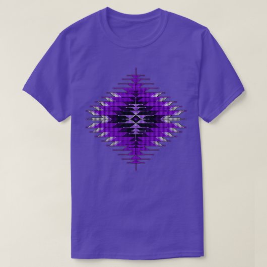 Paarse Native American Southwest Style Sunburst T-shirt (Design voorkant)