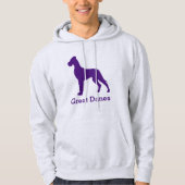 Paarse Natural Great Dane Hoodie (Voorkant)