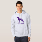 Paarse Natural Great Dane Hoodie (Voorkant volledig)