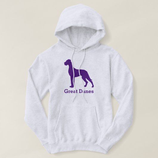 Paarse Natural Great Dane Hoodie (Design voorkant)