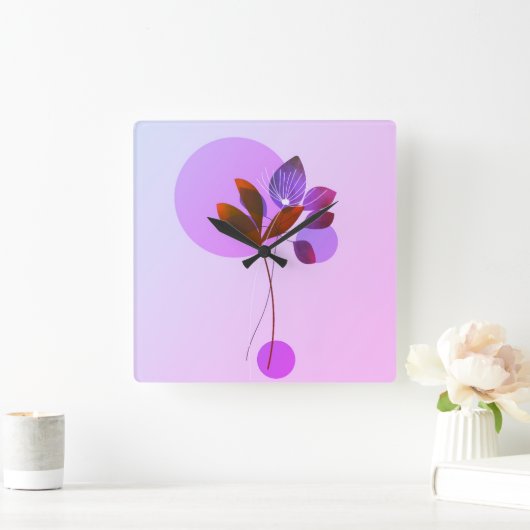 Paarse Natuur Abstracte wandklok (Huis)