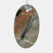 Paarse Natuur Damselfly Dragonfly Keramisch Ornament (Rechts)