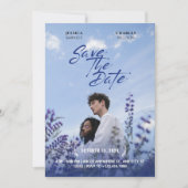 Paarse natuur film poster bruiloft foto save the date (Voorkant)