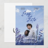 Paarse natuur film poster bruiloft foto save the date (Voorkant / Achterkant)