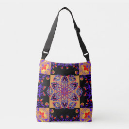 Paarse Natuur Purperen Bloemmotief Crossbody Tas