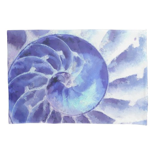 Paarse Nautilus Art Kussensloop (Voorkant)