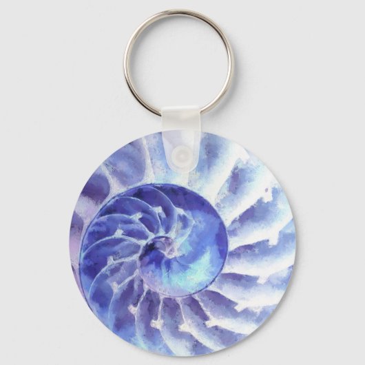 Paarse Nautilus Art Sleutelhanger (Voorkant)