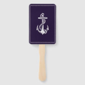 Paarse nautische anker bruiloft hand fans handwaaier (Achterkant)