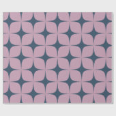 Paarse Navy Blue Mid Century Modern Elegant Cadeaupapier (Vlak)