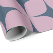 Paarse Navy Blue Mid Century Modern Elegant Cadeaupapier (Rol Hoek)