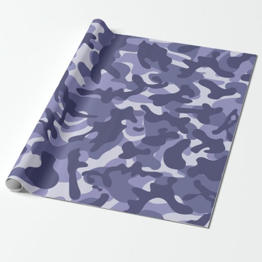 Paarse Navy Camouflage Cadeaupapier (Uitgerold)