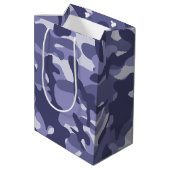 Paarse Navy Camouflage Medium Cadeauzakje (Achterkant Gekanteld)