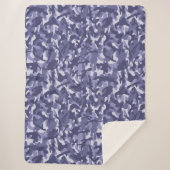 Paarse Navy Camouflage Sherpa Deken (Voorkant)