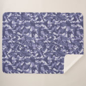 Paarse Navy Camouflage Sherpa Deken (Voorkant (horizontaal))