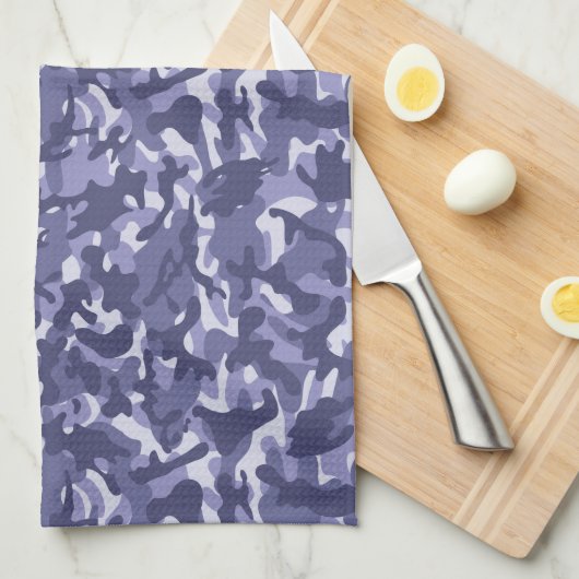 Paarse Navy Camouflage Theedoek (Quarter Fold)