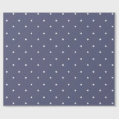 Paarse Navy Polka Dots Wrapping Paper Cadeaupapier (Vlak)