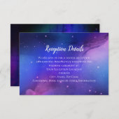 Paarse Nebula Celestial Art buitenruimtetracewedde Informatiekaartje (Voorkant / Achterkant)