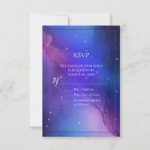 Paarse Nebula Celestial Art buitenruimtetracewedde Kaart (Voorkant)