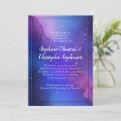 Paarse Nebula Celestial Art buitenruimtetracewedde Kaart (Staand voorkant)