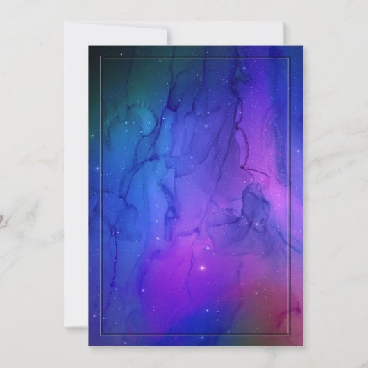 Paarse Nebula Celestial Art buitenruimtetracewedde Kaart (Achterkant)