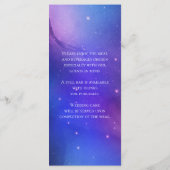 Paarse Nebula Celestial Art buitenruimtetracewedde Menu (Achterkant)